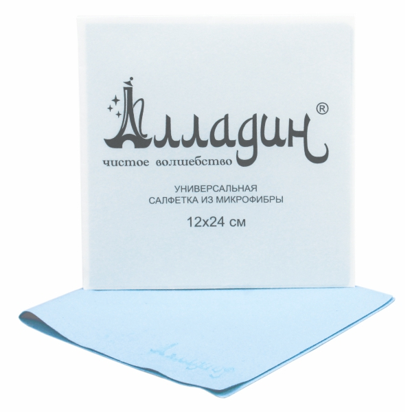 Универсальная салфетка из микрофибры АЛЛАДИН (12 х 24см) голубого цвета