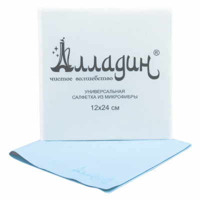 Универсальная салфетка из микрофибры АЛЛАДИН (12 х 24см) голубого цвета