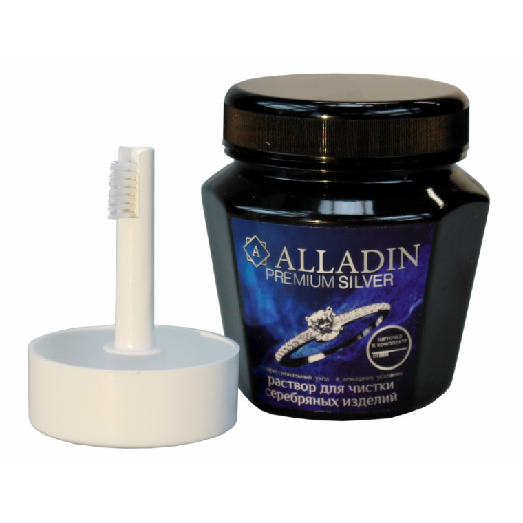 Средство для чистки изделий из серебра ALLADIN PREMIUM  (200 мл) с щеточкой